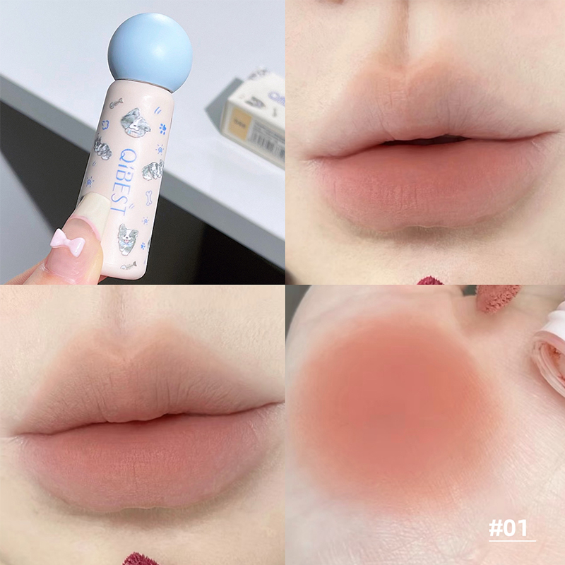 QIBEST عارية ماتي الشفاه الطين - مراجعة Lip Tint Korean وسعره