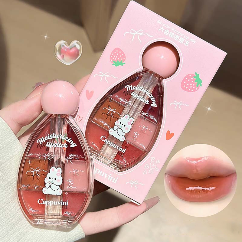 باليت ملمع شفاه بـ 6 ألوان مرآ - مراجعة Lip Tint Korean وسعره