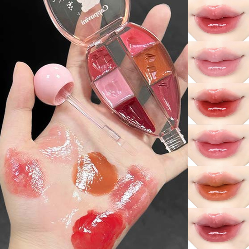 باليت ملمع شفاه بـ 6 ألوان مرآ - مراجعة Lip Tint Korean وسعره