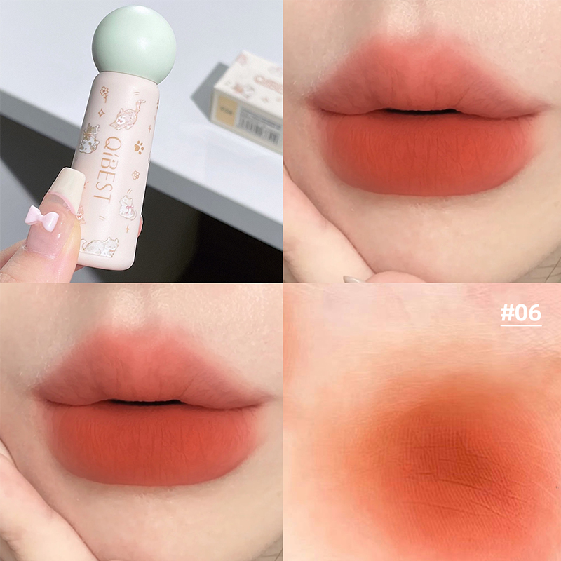 QIBEST لطيف المخملية ماتي الشف - مراجعة Lip Tint Korean وسعره